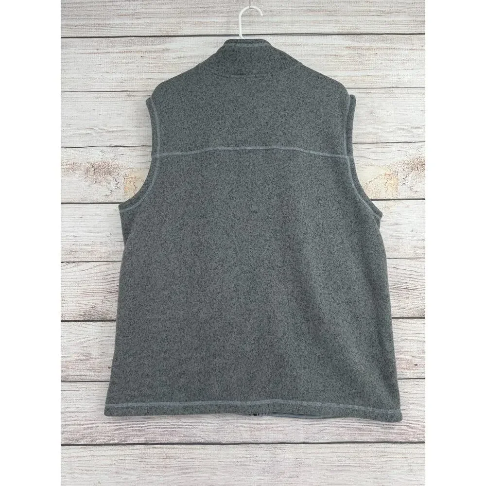The North Face Full Zip Fleece Vest Mens XL Heathered Gray KERR Embroidered‎
